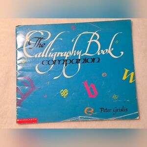 Vintage 19910Scholastic Blue Calligraphy Book Companion by Peter Grislis